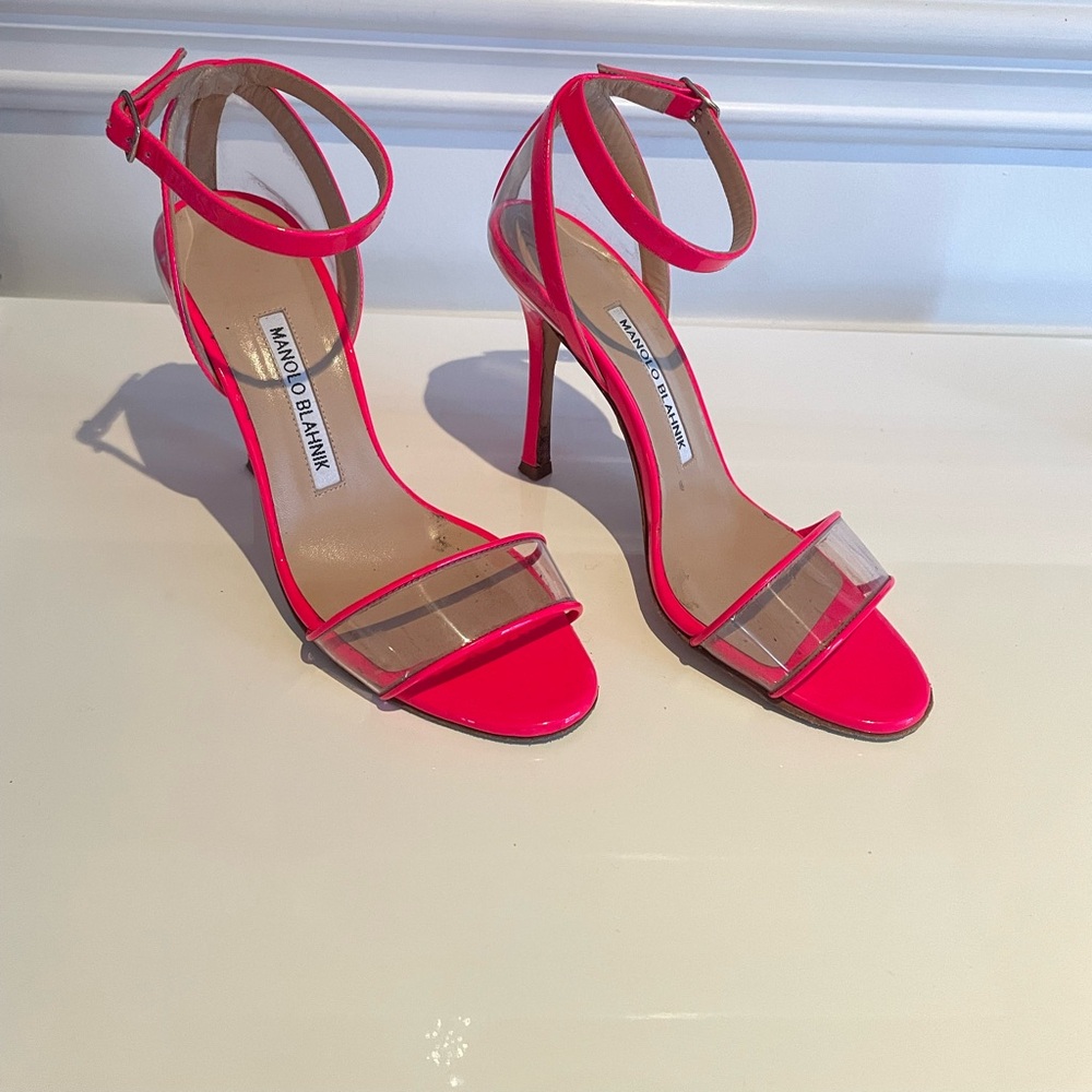 Neon pink Manolo Blahnik High Heel shoes size 35 1/2